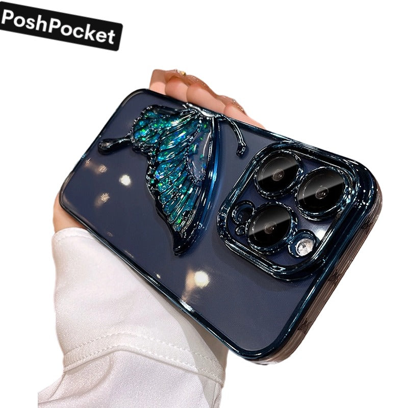 PoshPocket ButterFly Phone Case with Glitter