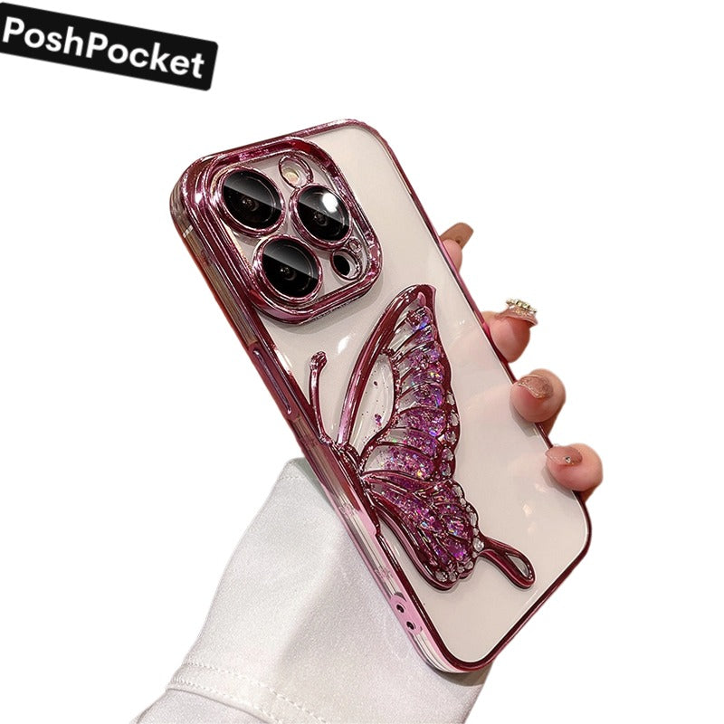 PoshPocket ButterFly Phone Case with Glitter