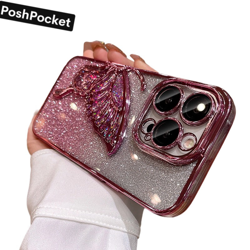 PoshPocket ButterFly Phone Case with Glitter
