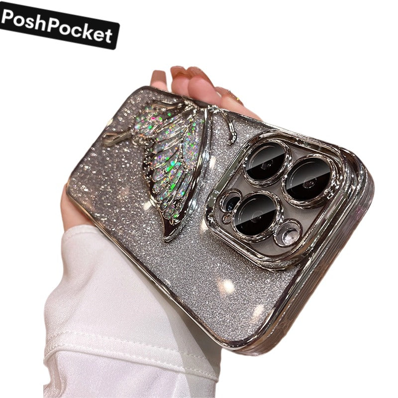 PoshPocket ButterFly Phone Case with Glitter