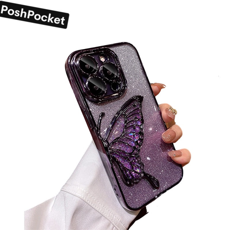 PoshPocket ButterFly Phone Case with Glitter