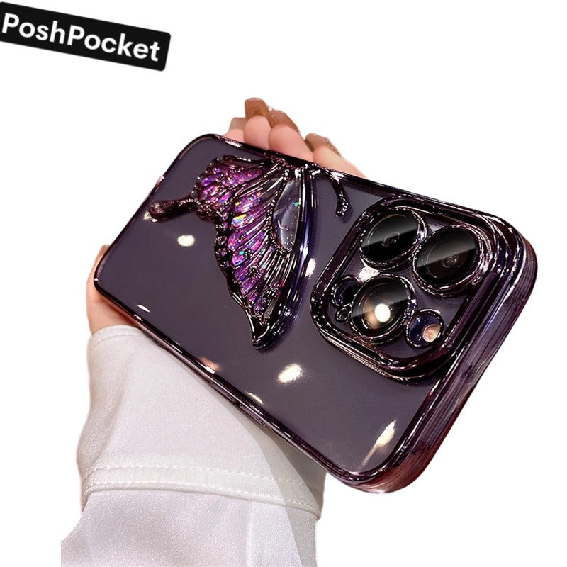 PoshPocket ButterFly Phone Case with Glitter