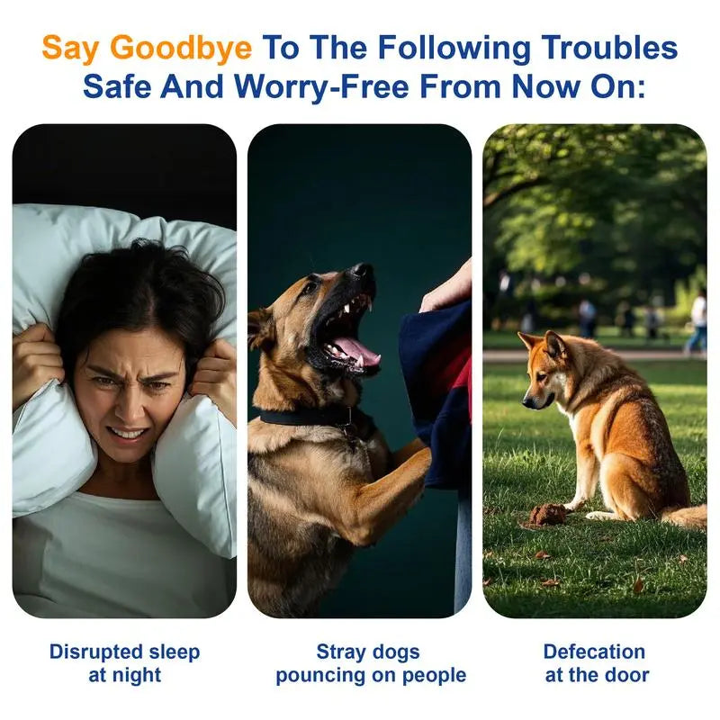 Professional Sonic Emitters Dog Training Tool Dog Bark Deterrent Device with LED Flashlight, 30ft Range Anti Bark Barking Dog Silencer,Rechargeable Portable dog barking stopper