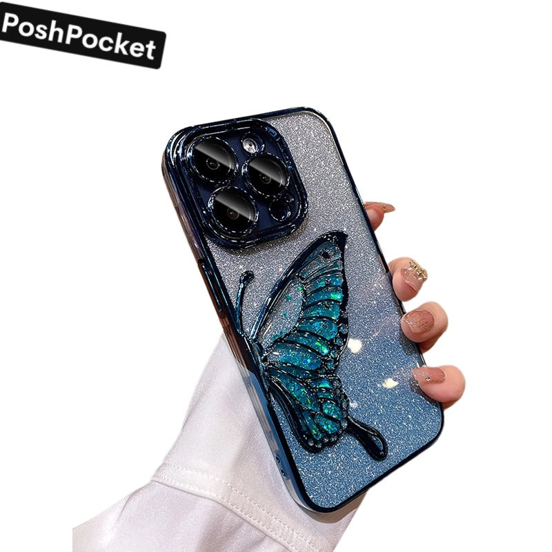 PoshPocket ButterFly Phone Case with Glitter