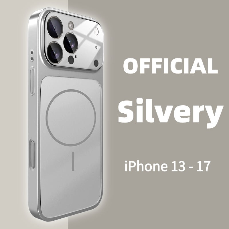 Chrome-framed orange phone case - can change the appearance of your phone to other colors, protruding lens protection, shockproof, compatible with iPhone 17/16/15/14/13/ (Pro/Max/Air/Plus)