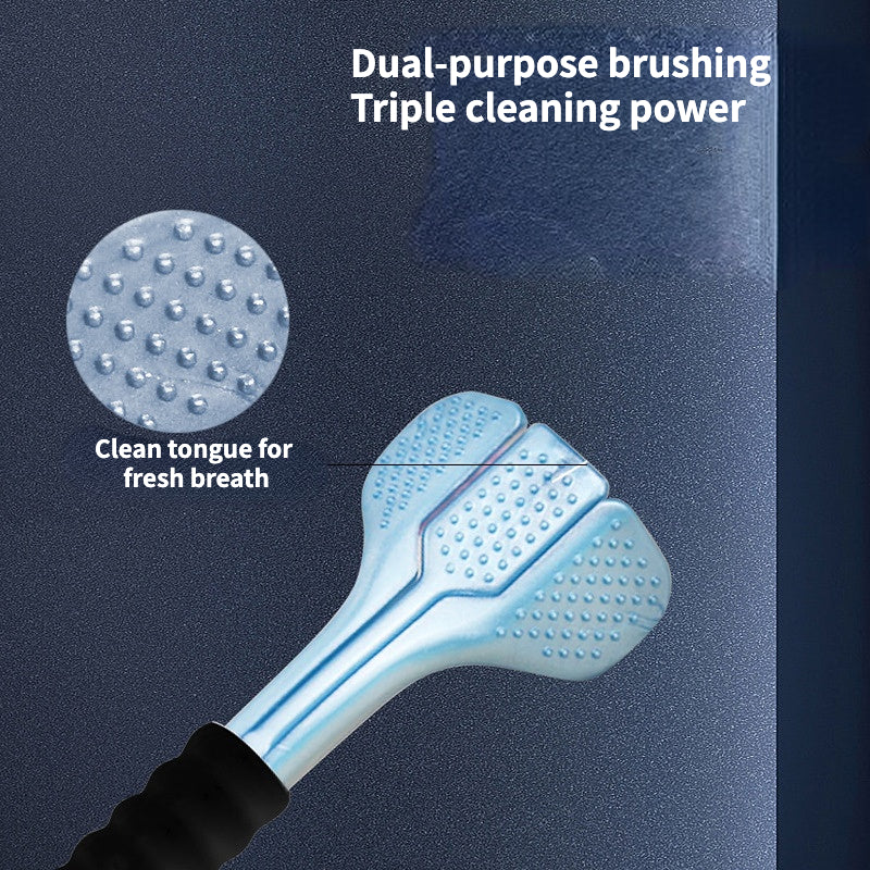 3D Pro Brush | 3-Sided Toothbrush + 3-Pack Eco Replacement Heads | N3XT Level Clean | 360 Gum Massage 3X Triple FL3X Design Soft Tongue Scraper Sensory Gift Oral Health Care Travel Three |