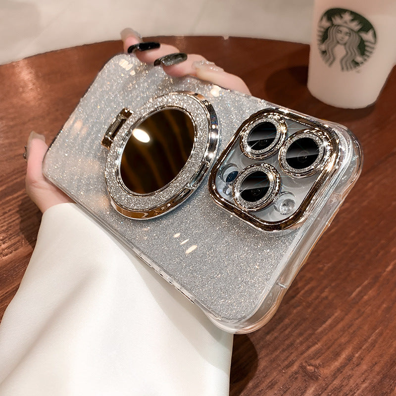 Pink Glitter Phone Case with Phone stand and Mirror Pink Glitter Phone Case with Phone stand and Mirror