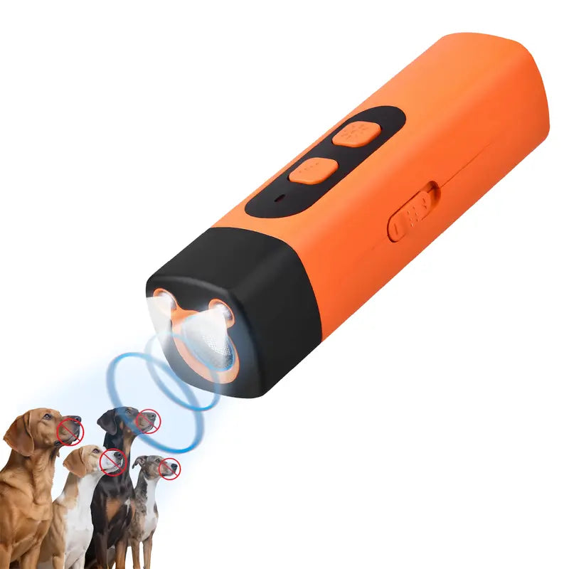 Professional Sonic Emitters Dog Training Tool Dog Bark Deterrent Device with LED Flashlight, 30ft Range Anti Bark Barking Dog Silencer,Rechargeable Portable dog barking stopper